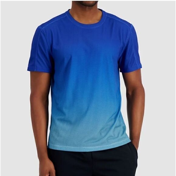 New Ideology Men's Size XXL Regular Fit Ombre Crewneck Performance T-Shirt BLUE - Picture 1 of 7